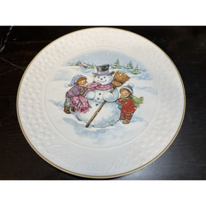 Vintage Avon Porcelain Plate "A Child's Christmas" 22k Gold Trim Christmas 1986